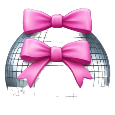 disco ball with pink bow on top  sticker