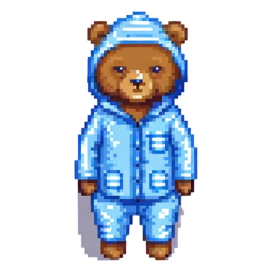 A bear in blue pajamas sticker