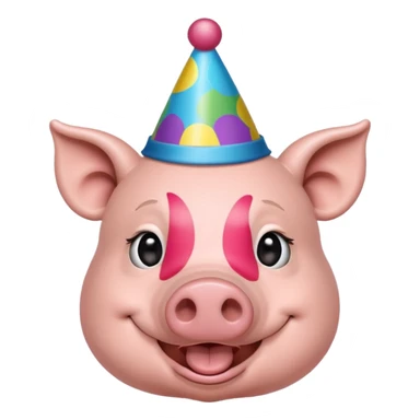 black pig party hat  sticker