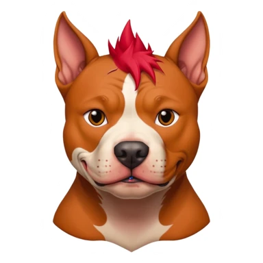 very tattoed face pitbull dog with red spiky hair sticker