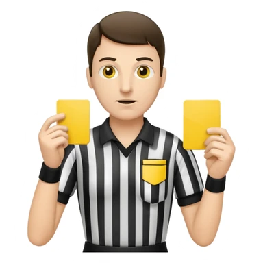 referee holding yellow card sticker