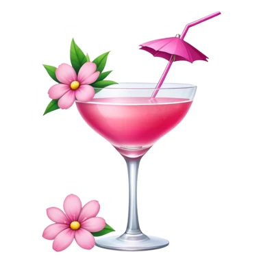 Pink Cocktail with flowers  sticker