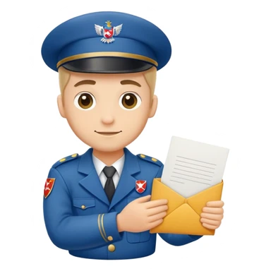 Český pošťák s uniformou české pošty a dopisem sticker