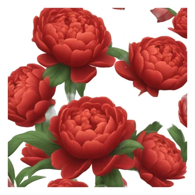 Bouquet of red pionies flowers  sticker