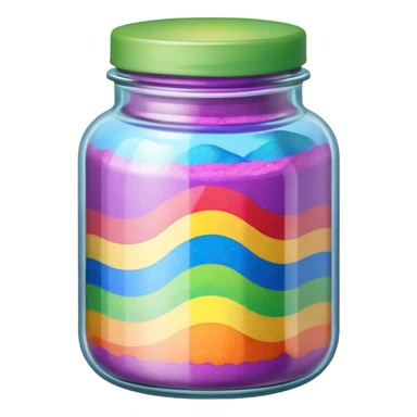 A jar with rainbow powder in it sticker