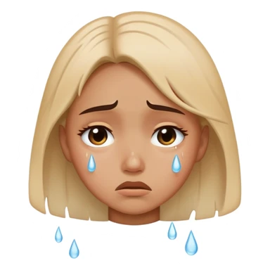 Praying girl with tears coming down sticker