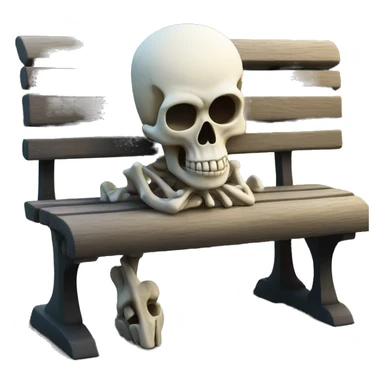 skull sitting on the bench sticker