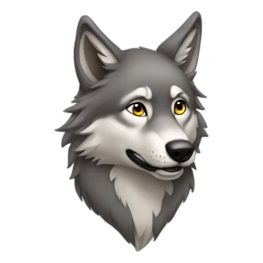 female wolf sending a kiss sticker