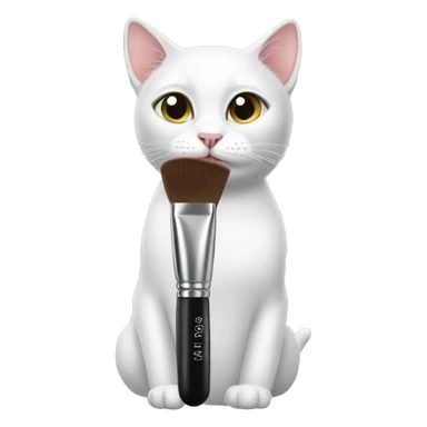 White cat doing her makeup sticker