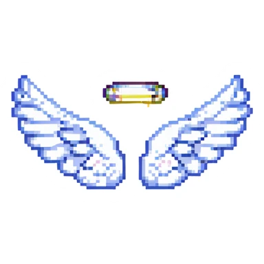 pixel art style angel wings, small and cute sticker