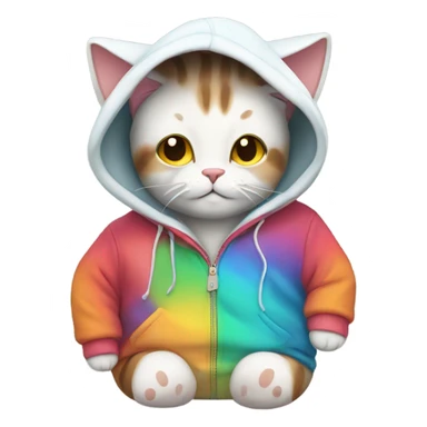 Cat wearing hoodie sticker