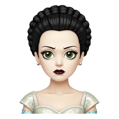 Bride of Frankenstein with ivory sequin outfit sticker