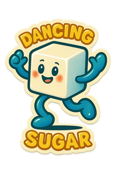 A sticker of Dancing Sugar sticker