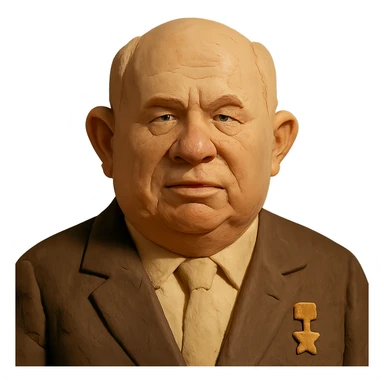 claymation style portrait of Nikita Khrushchev sticker