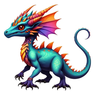 Gothic badass cool complex exotic colorful aesthetic-scenery-vernid-Fakémon-creature (full body) sticker
