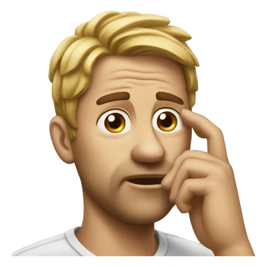 Photorealistic man scratches his head in confusion sticker