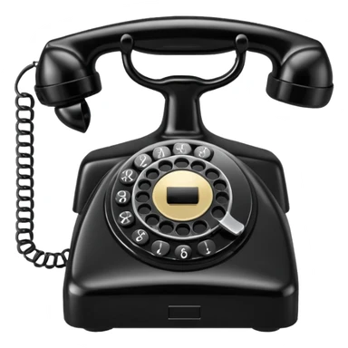 vintage rotary dial telephone, classic plastic body sticker