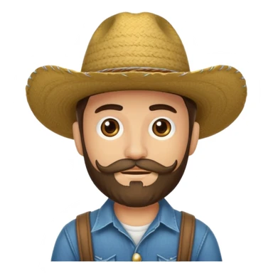 Un muchacho con sombrero vaquero y con barba completa sticker