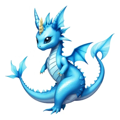 Edgy cool Dragonair-Vaporeon-creature-hybrid full body  sticker