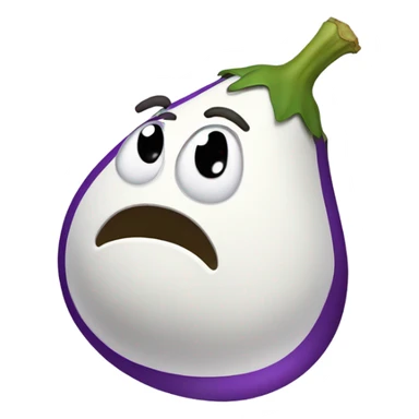 Eggplant puking white sticker