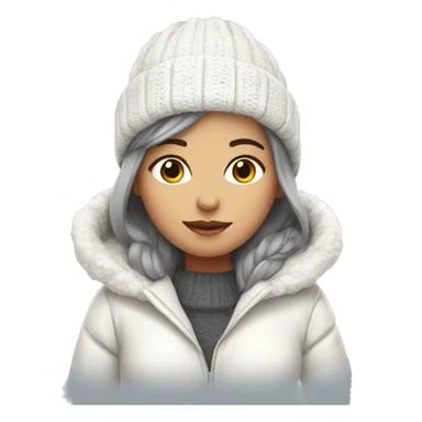 Winter girl white cozy  sticker