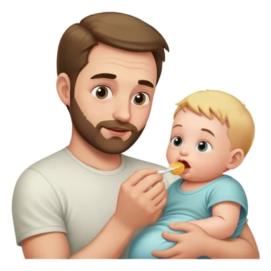Dad feeding baby sticker