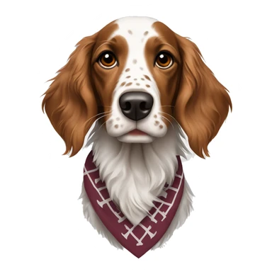 english setter with virginia tech bandana sticker