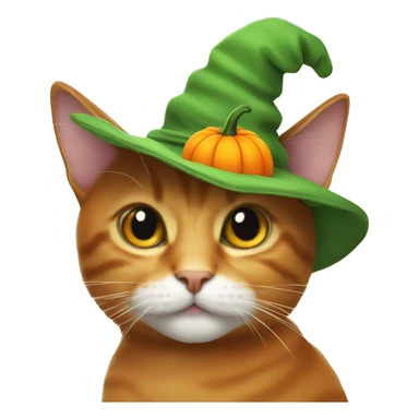 cat wearing a pumpkin as a hat sticker