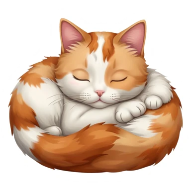 A cute cat curled up sleeping, peaceful expression sticker