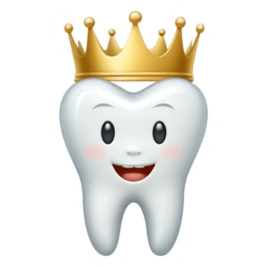 diente con una corona dorada sticker
