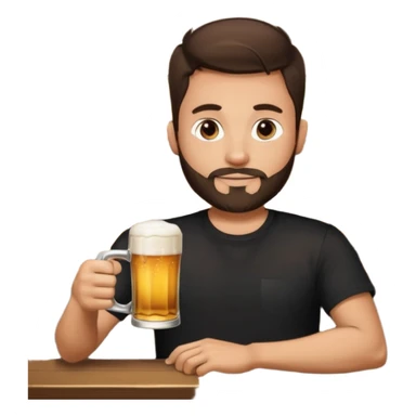 Brunette Guy with very short beard at the bar sticker