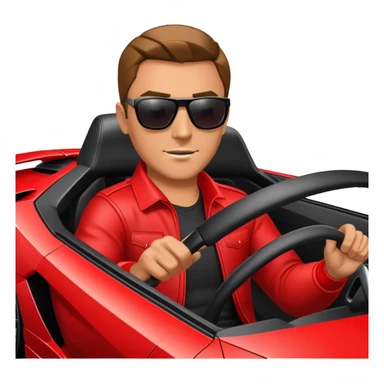 A man driving a Lamborghini  sticker