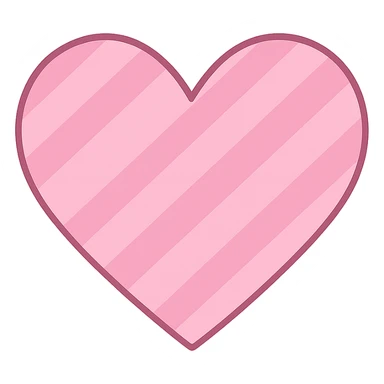 heart with a pink striped pattern, clean digital illustration, no background sticker