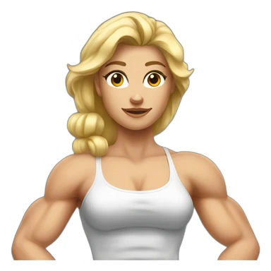 Strong muscle arm blonde girl sticker