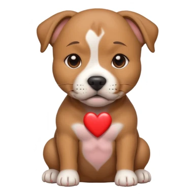 Staffy puppy with heart eyes
 sticker