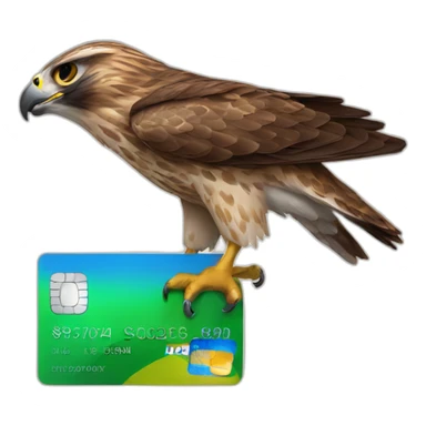 Hawk with credit card sticker