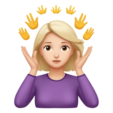woman touching her own head with both hands expanding mind sticker