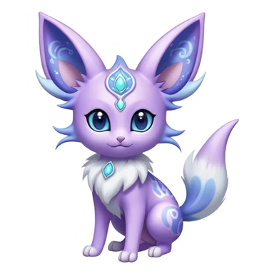 Shiny Exotic Cute Adorable Majestic Ethereal Sparkly Espeon-Meowstic-Hybrid-Creature with pattern-markings sticker