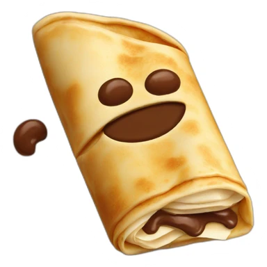 crêpe with nutella filling, wrapped in paper sticker