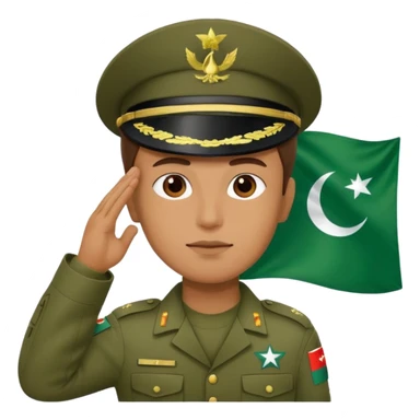 soldier saluting in front of the flag of Pakistan sticker
