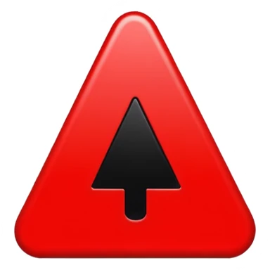 Emoji warning: red triangle, black exclamation mark, flat design, simple, emoji style. bold, high contrast, sticker