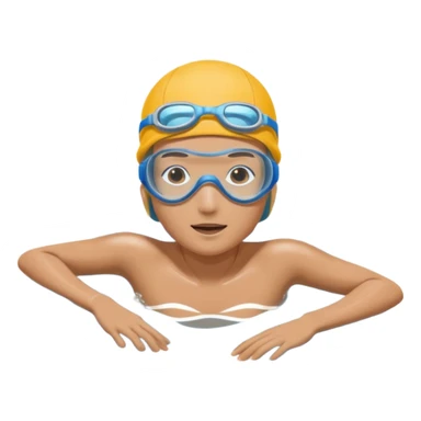 person swimming laps in pool zoomed out showing lap swiming back stroke, no more zoomed out full body but par under water sticker