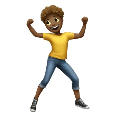 student dances near school blackboard sticker