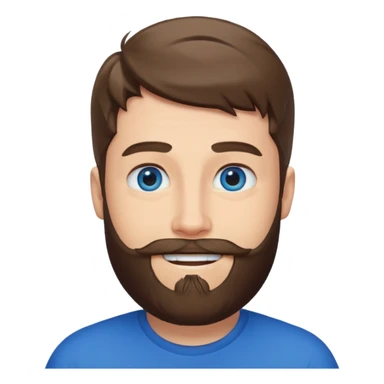 Mr Beast from YouTube with blue eyes and a beard sticker
