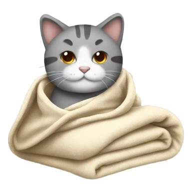 A cold cat with blanket sticker