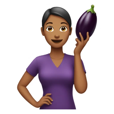 women holding eggplant  sticker