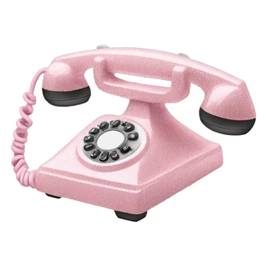 Pale pink glitter telephone sticker