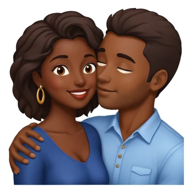 Dark skin woman and brown skin man kissing sticker