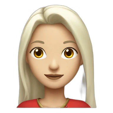 rpg-girl-with-long white-hair and red skirt sticker