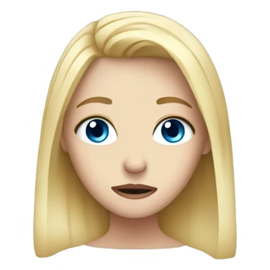 Crying blonde white girl with blue eyes  sticker
